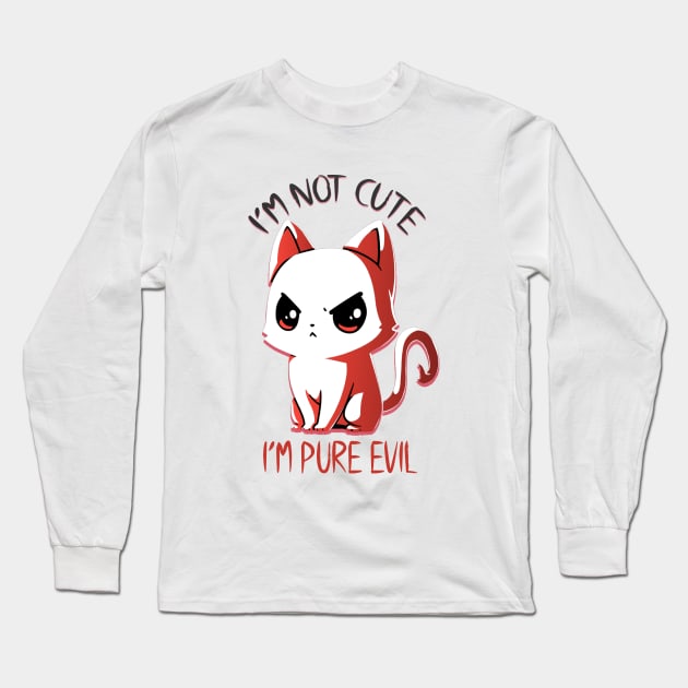 Pure evil cat Long Sleeve T-Shirt by BCB